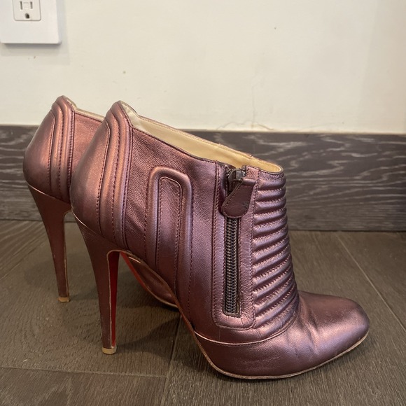 Christian Louboutin Shoes - Christian Louboutin Sz 39 Fits Sz 7-8 Leather Ankle Boots Purple 4.5" heel
